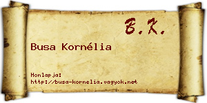 Busa Kornélia névjegykártya